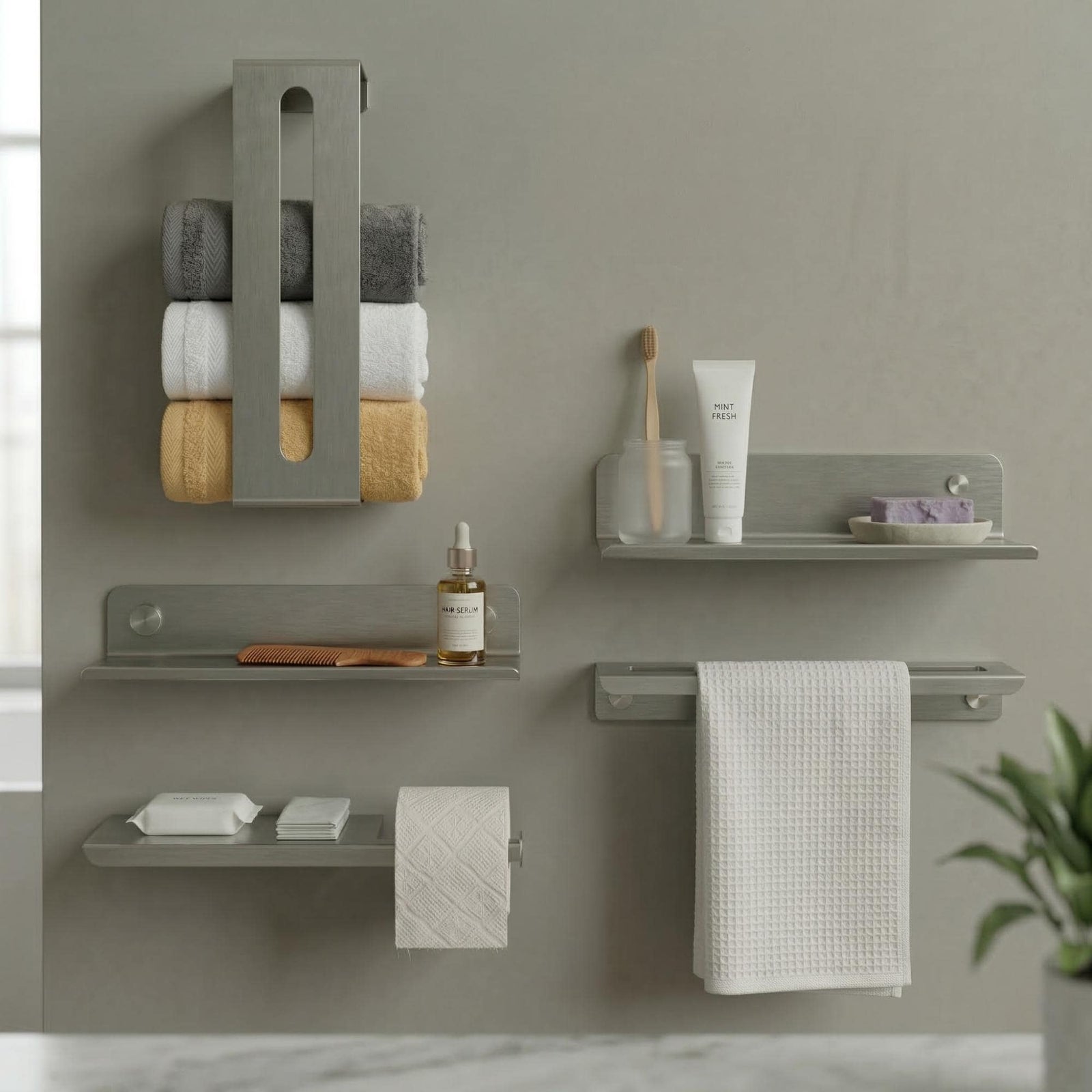 Wall-Mounted Towel Storage Rack - image 5