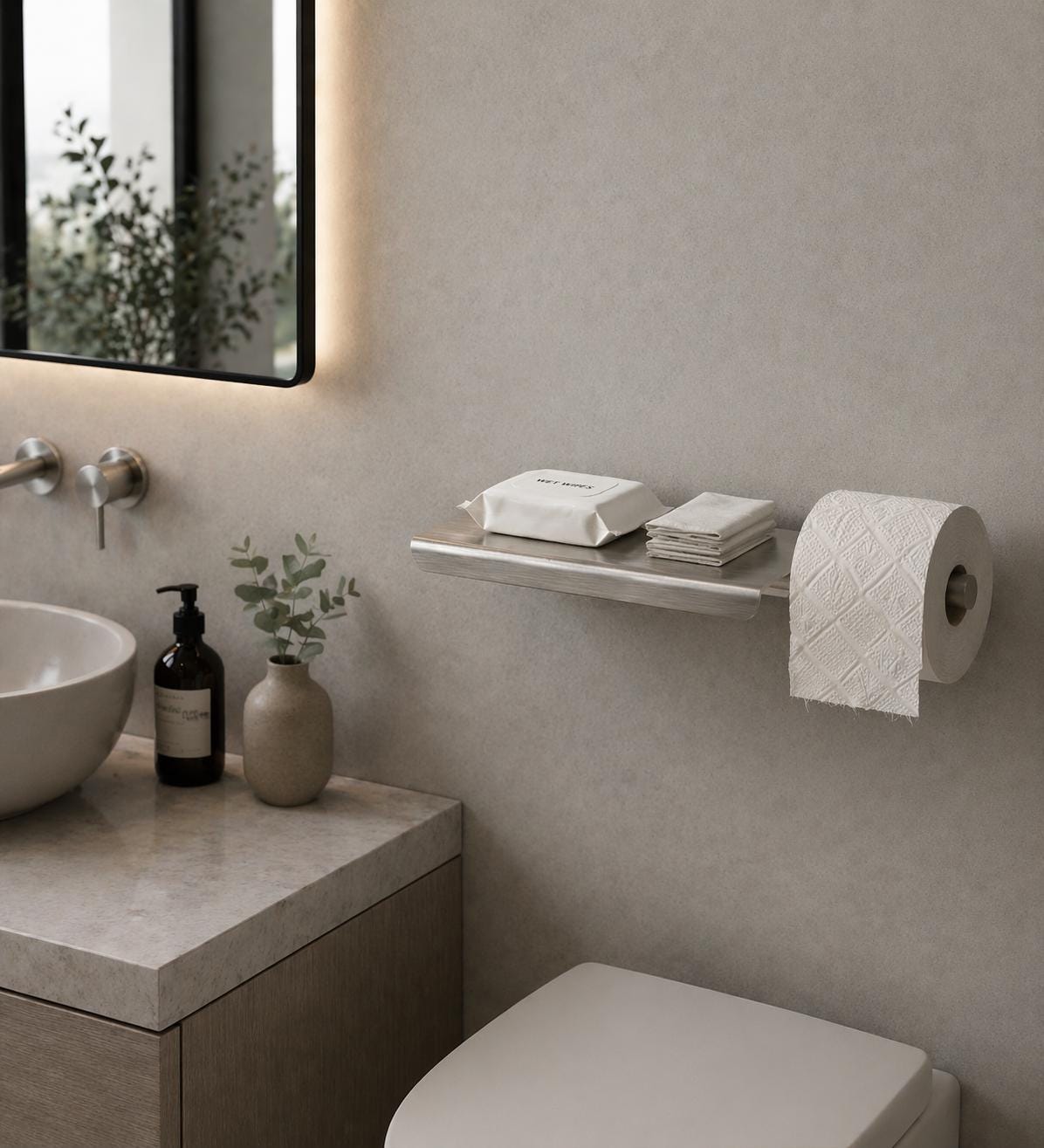 Toilet Paper Holder with Shelf - image 1