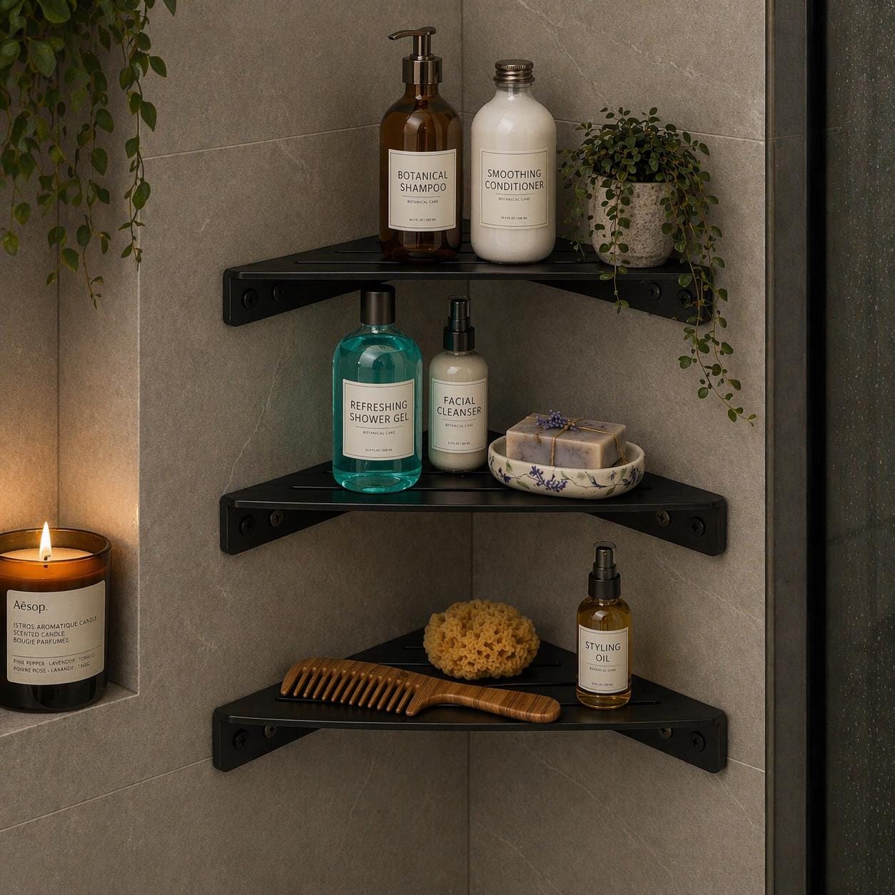 3-Tier Corner Bathroom Shelf - image 2