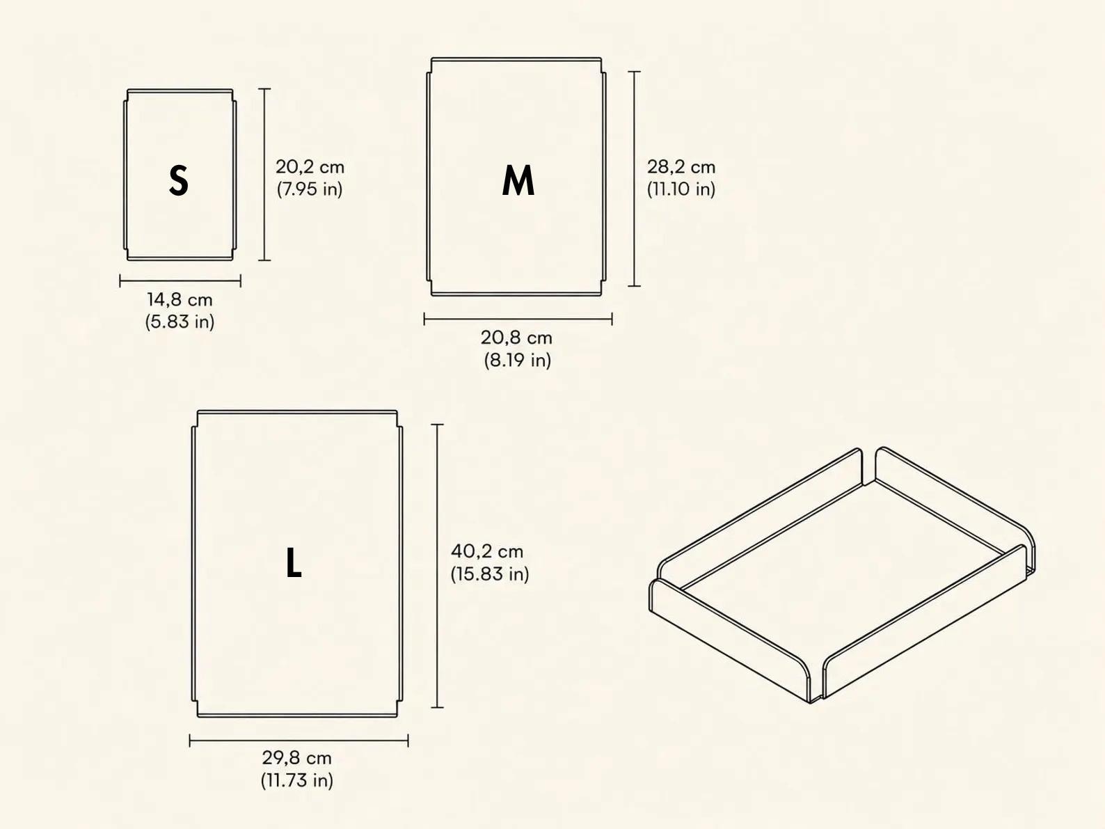 Set of 3 Metal Trays - image 7